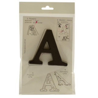 Litera "A" 10cm brązowa tworzywo